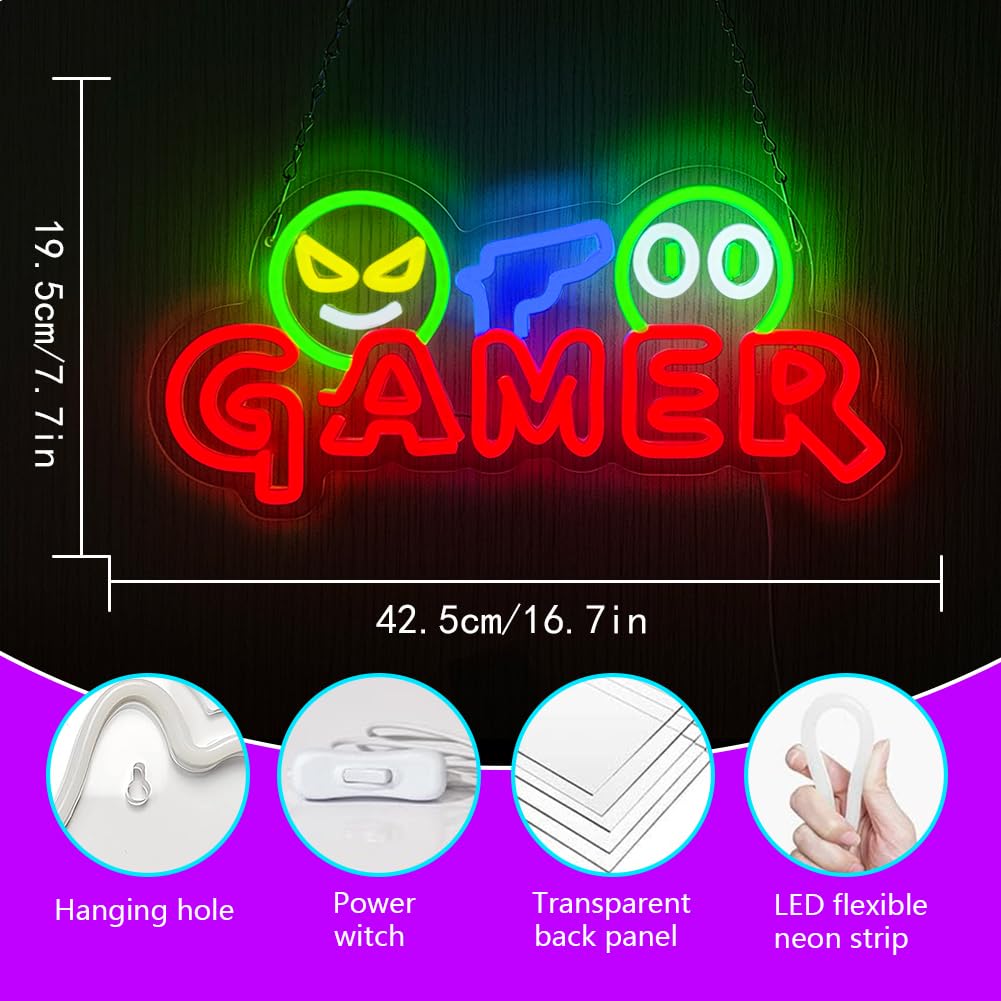 Gamer Neon Sign LED Wall Light - Neon Sign Party review and price