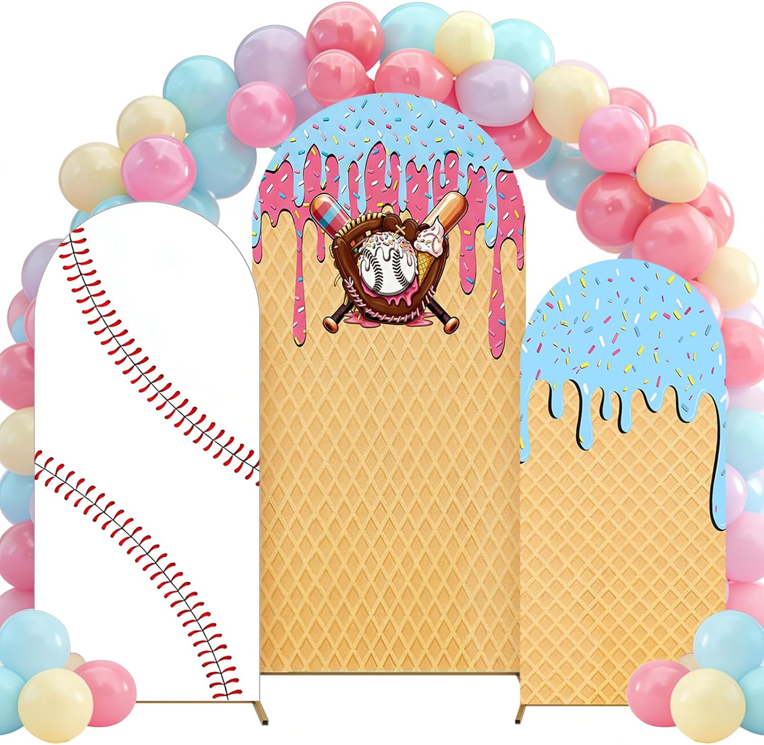 Baseball Ice Cream Drip Arch B - Dessert Table Backdrop review and price