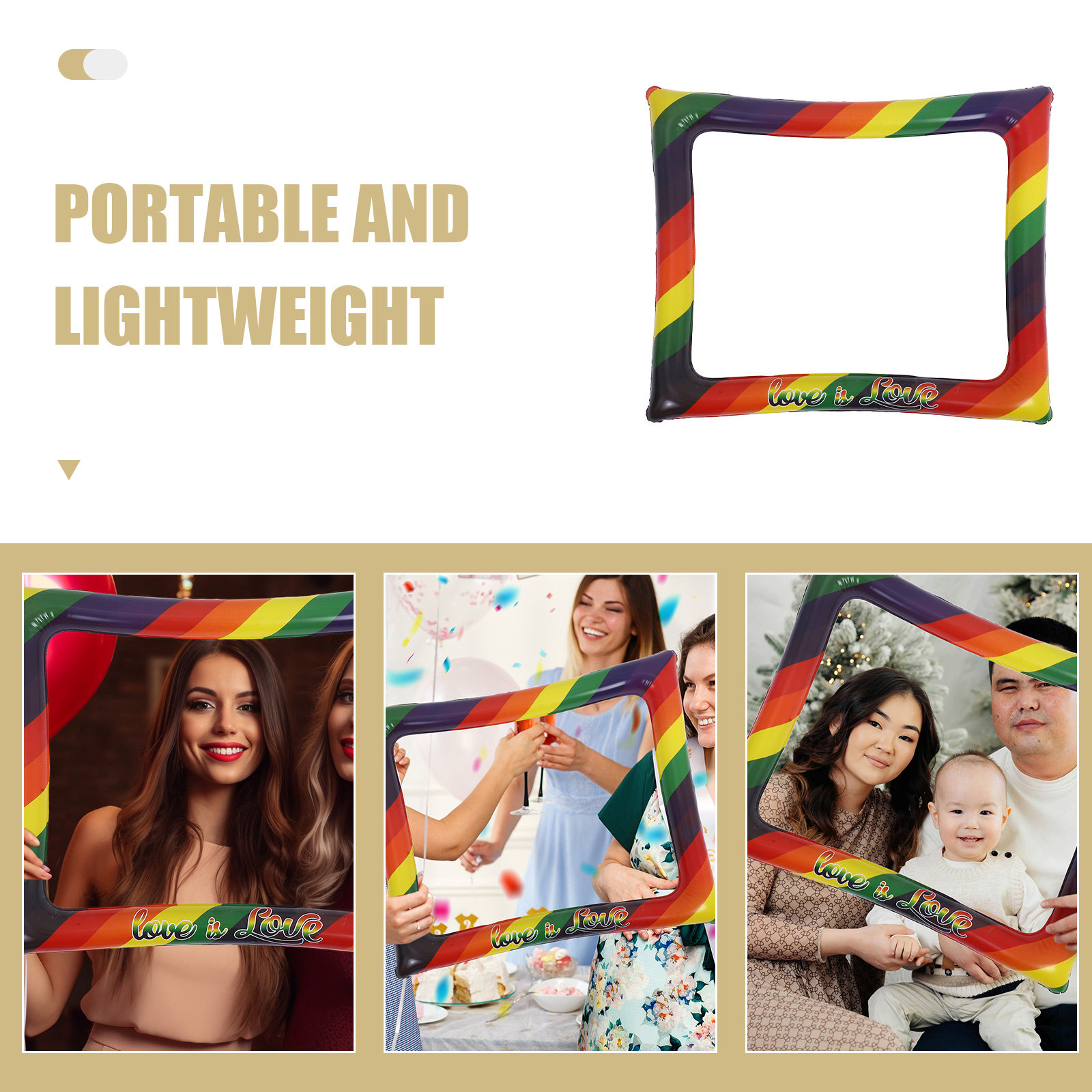 Rainbow Inflatable Selfie Fram - Photo Booth Frame review and price