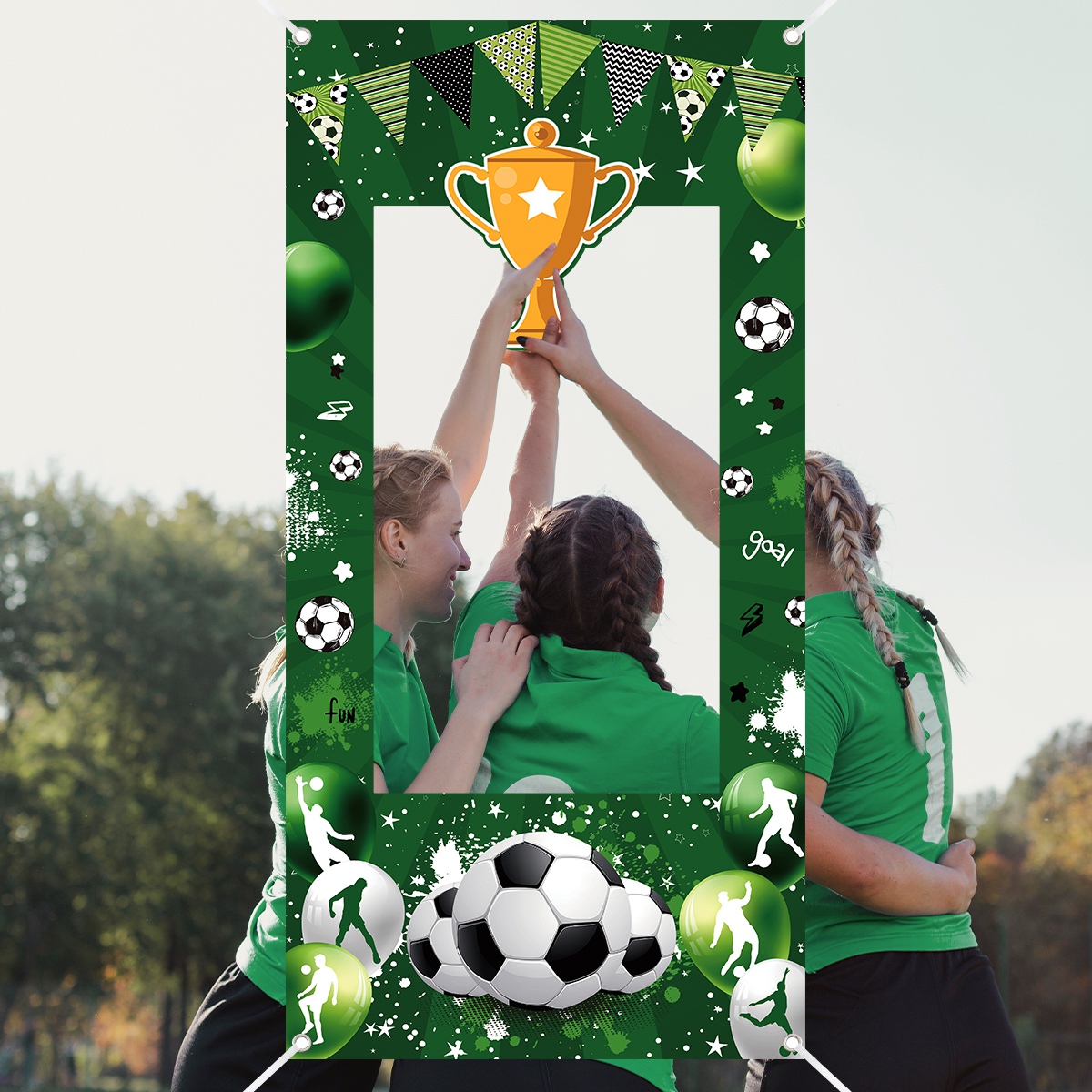1pc Green Soccer Decorative Ph - Photo Booth Frame review and price