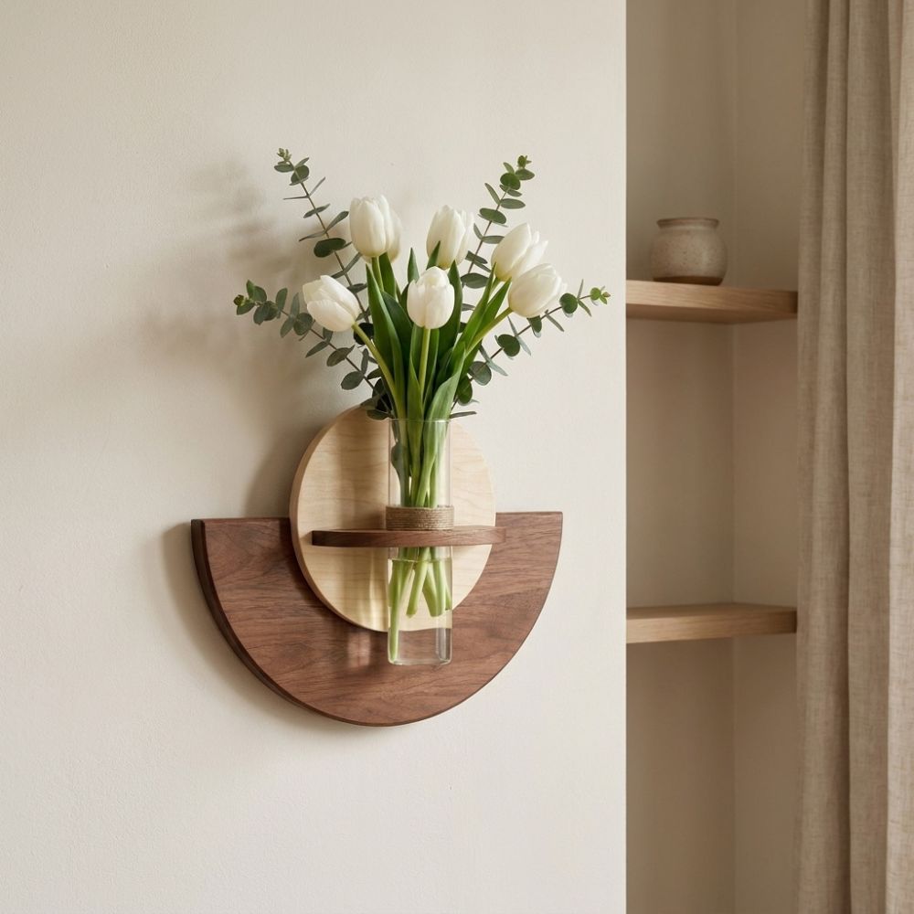 Oval Wood Wall Mount Flower Sh - Flower Wall Panel review and price