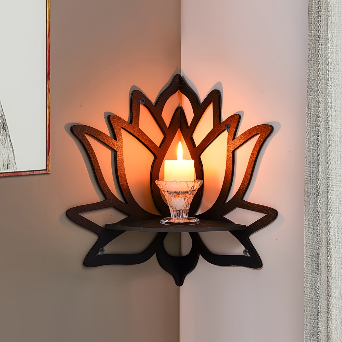 Lotus Corner Floating Shelf, H - Flower Wall Panel review and price